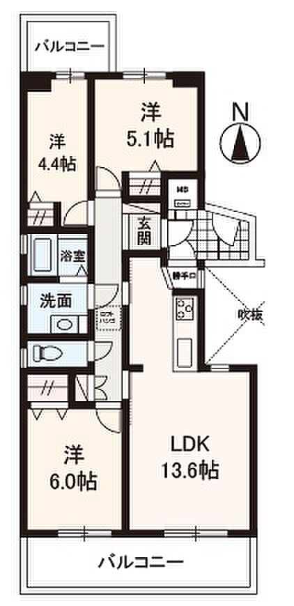 リベラス21　7号棟(3LDK) 8階の間取り図