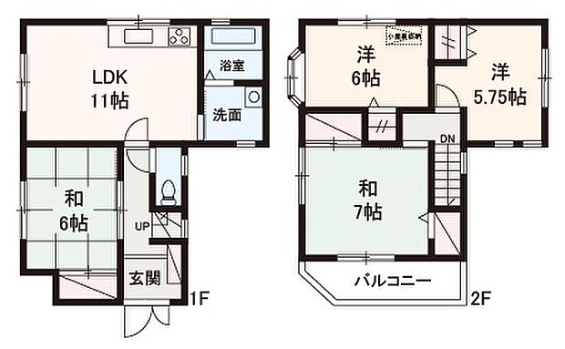 和室が1階と2階に備わった4LDK。足を伸ばしてゆったりとお寛ぎいただける畳仕様は心休まる空間です！