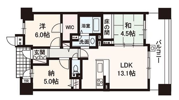 アリスト松原ステーションタワー(2SLDK) 5階の間取り図