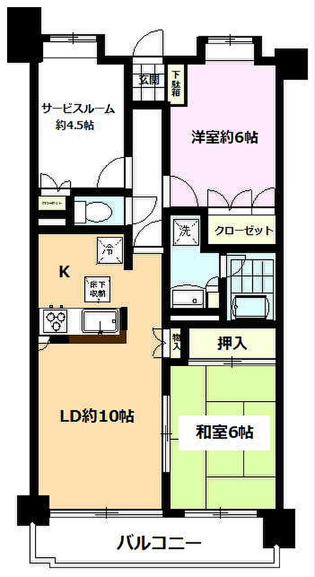 ナイスアーバン錦(3LDK) 3階の間取り図