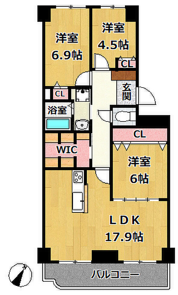 神戸パークシティB棟(3LDK) 12階の内観