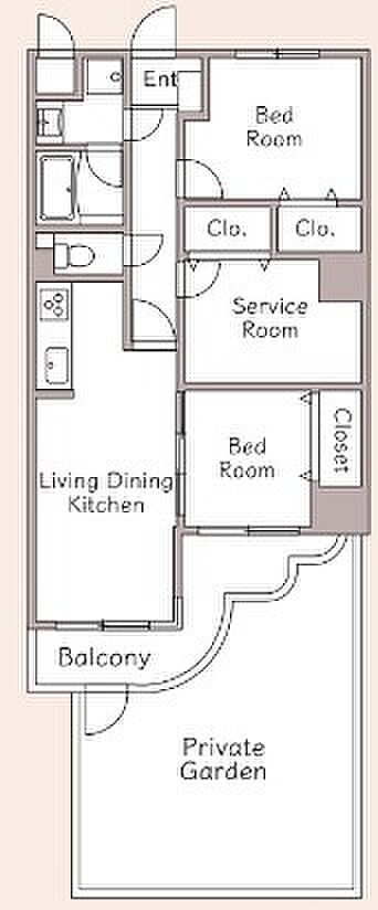 ライオンズマンション淵野辺本町(2SLDK) 1階の間取り図