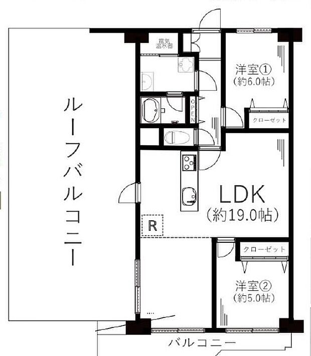 ネオコーポ町田(2LDK) 6階の間取り図