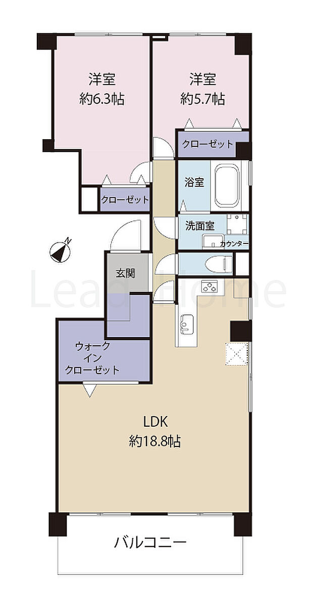 ストークマンション三田(2LDK) 3階の間取り図