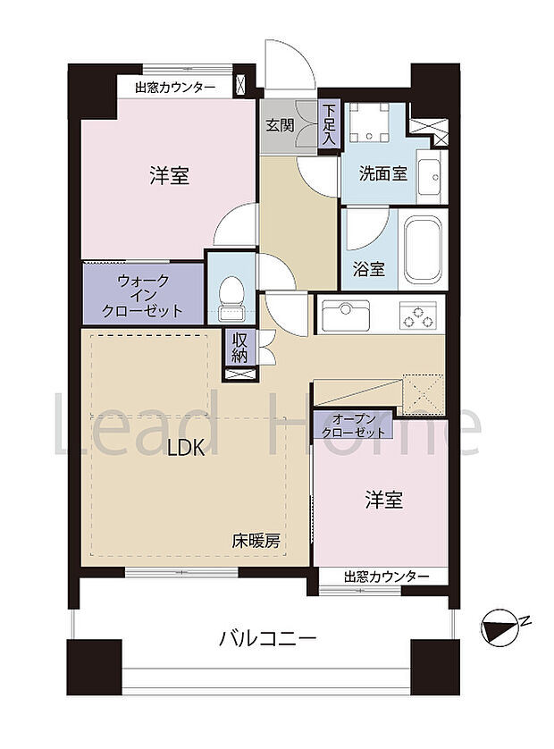 ライオンズシティ恵比寿(2LDK) 12階の内観