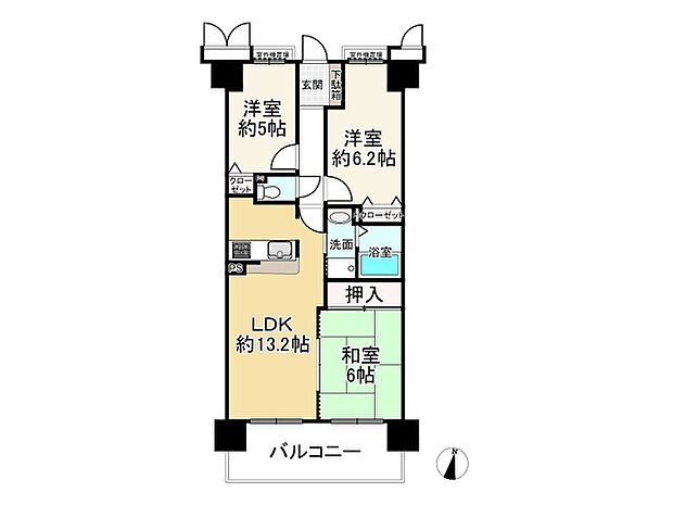 エンブレイス姫路飾磨II(3LDK) 7階の間取り図