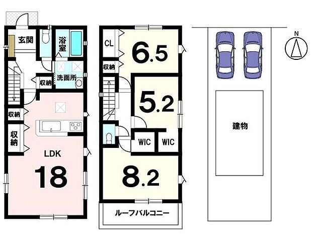 【ハウスドゥ一宮北】3LDK+2WIC　全居室収納あり　並列駐車2台可　整形地　分譲地