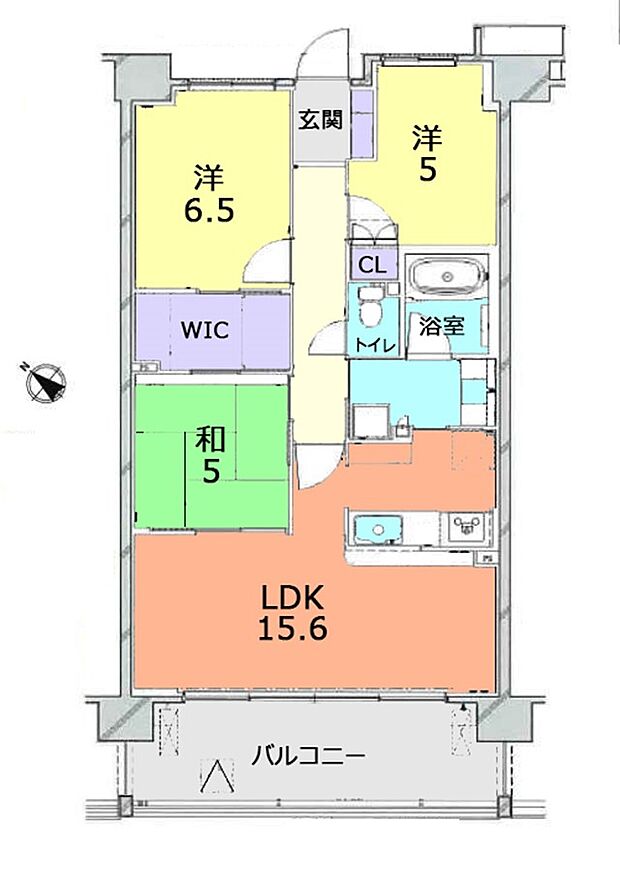 ダイアパレス大宮宮原(3LDK) 4階の間取り図