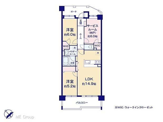 コスモ川口ガーデンパークス(2SLDK) 1階の間取り図