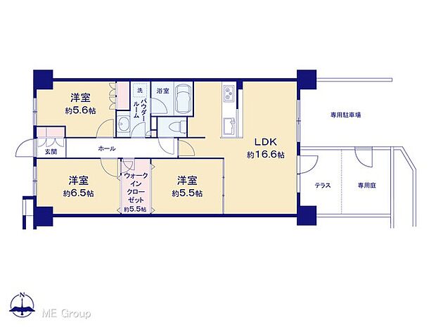 コージーコート浦和(3LDK) 1階の間取り図