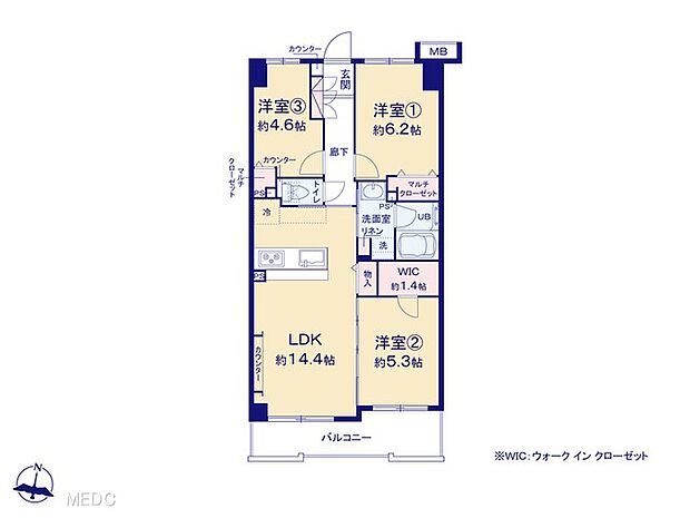 ソルフェスタ赤羽(3LDK) 10階の間取り図