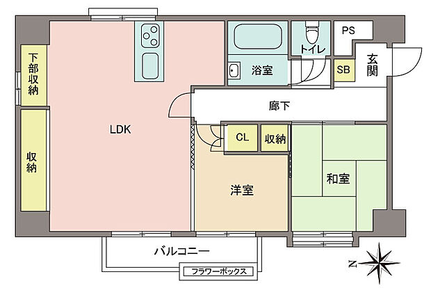 初台ハイホーム(2LDK) 3階の間取り図