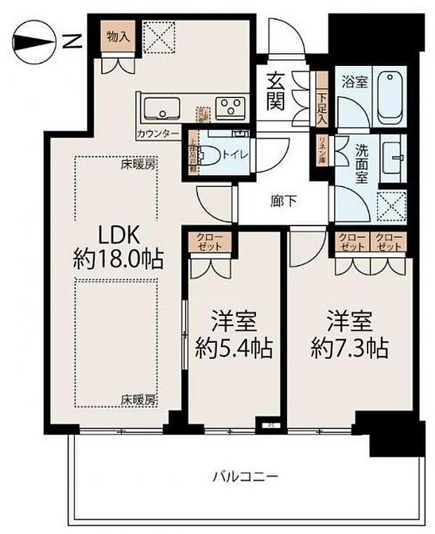 グランドメゾン新梅田タワーTHE CLUBRESIDENCE(3LDK) 6階の間取り図