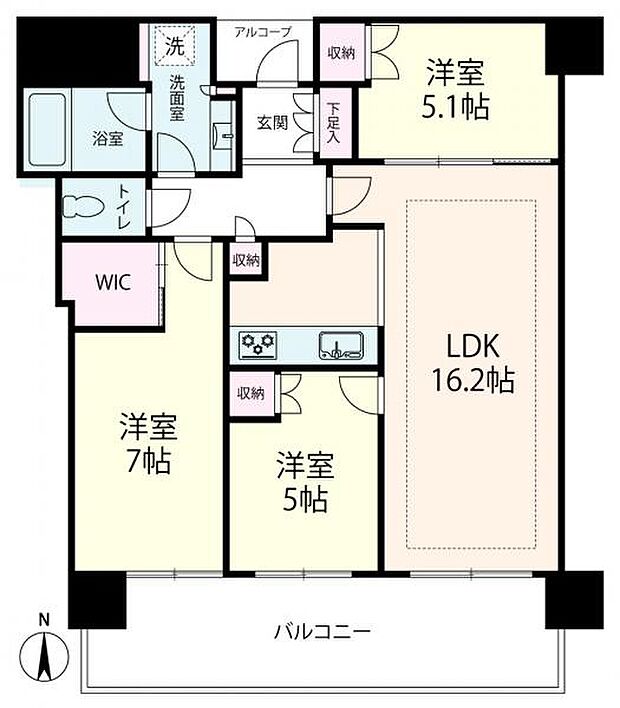 ザ・パークハウス中之島タワー(3LDK) 15階の間取り図