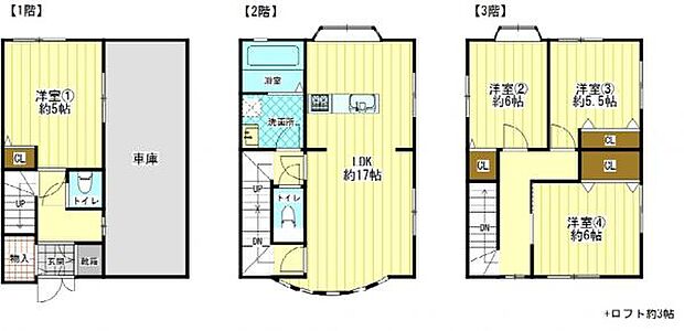 ≪間取り図≫ 延べ床面積101.06平米で4LDKの間取りです。各居室に収納が付いております。