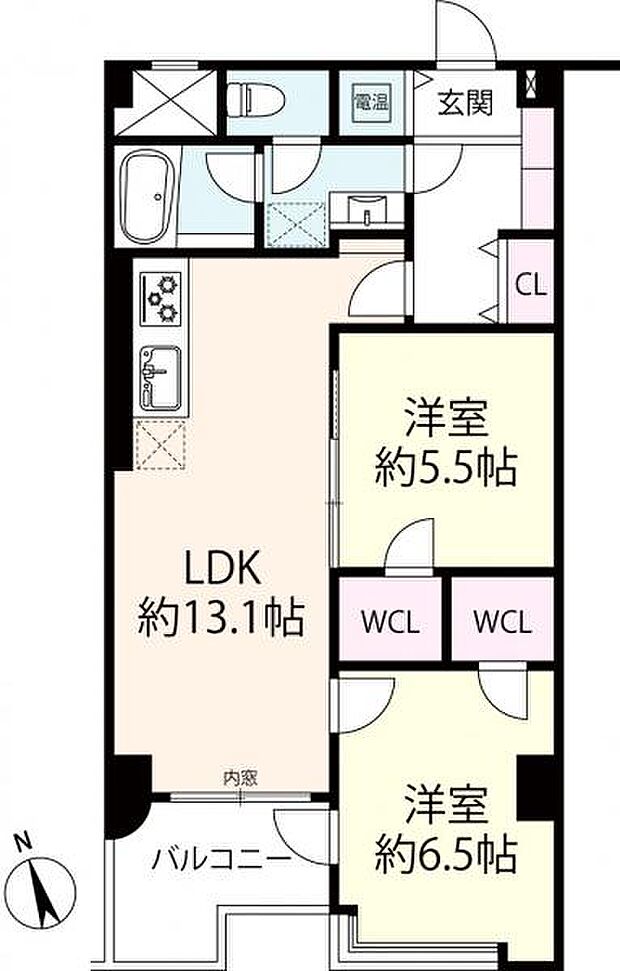 ネオハイツ内本町(2LDK) 9階の間取り図