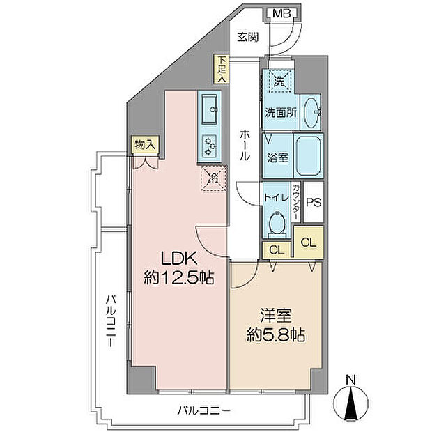 北町ハイツ(1LDK) 2階の内観