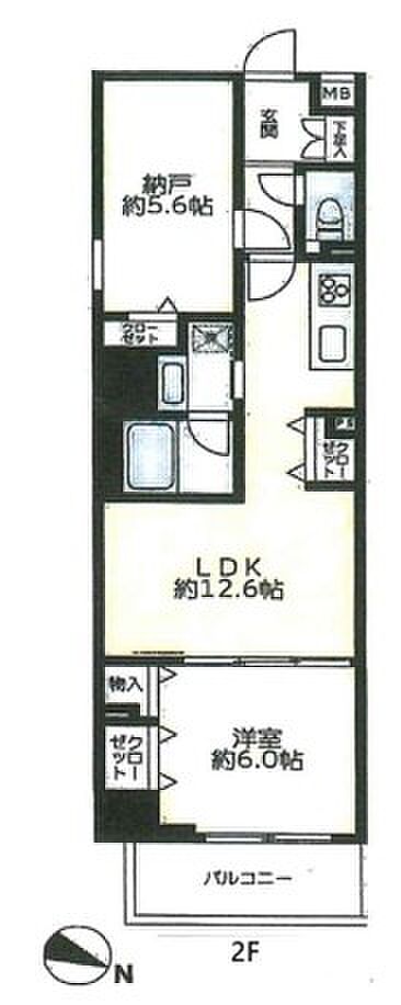 PREMIUM CUBE東十条Aria(1SLDK) 2階の間取り図