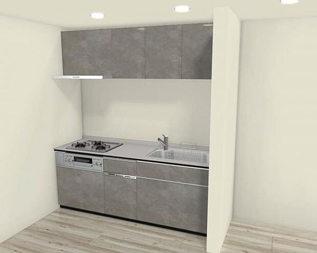 空間効率がよく、お部屋を広々と使用でき、食洗機や3口コンロなど使い勝手の良い設備の壁付けキッチンです。 