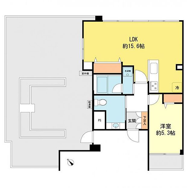 ライオンズマンション神楽坂(1LDK) 12階の間取り図