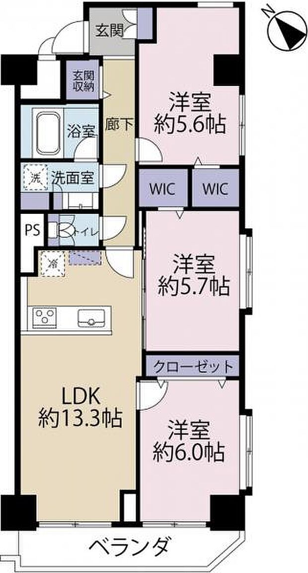 シャンボール志村坂上(3LDK) 5階の間取り図