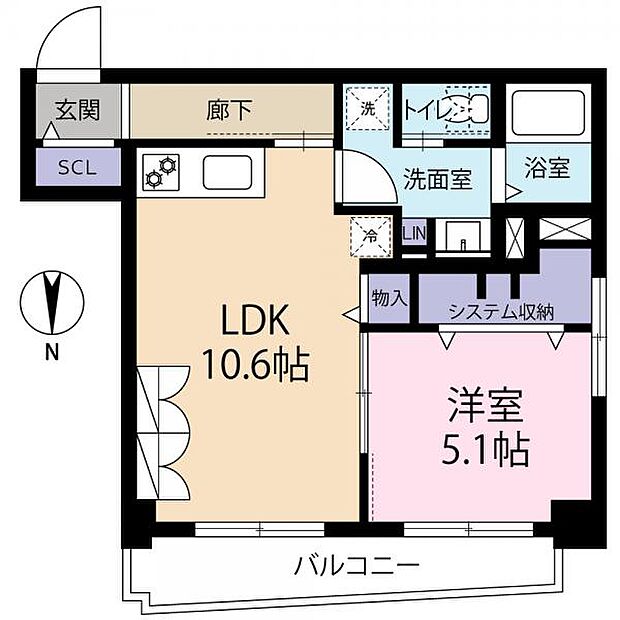 メゾン本駒込(1LDK) 7階の間取り図