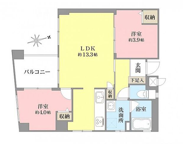 ブリエ江古田(2LDK) 2階の間取り図