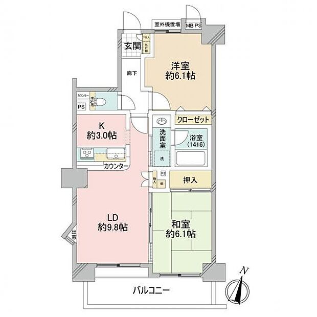 ライオンズステーションプラザ板橋本町(2LDK) 10階の間取り図