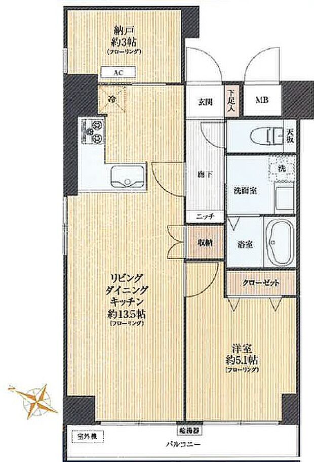 ライオンズマンション目黒青葉台タウンハウス(1SLDK) 4階の間取り図