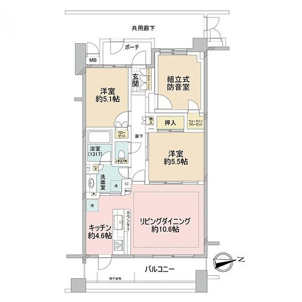 ディアステージ浮間公園リバーシア(3LDK) 4階の間取り図