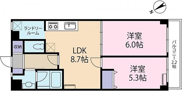 秀和目黒レジデンス(2LDK) 6階の間取り図