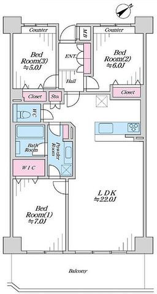 マークスプリングスメゾンB棟(3LDK) 3階の間取り図