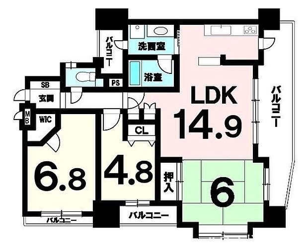 Ｆステージ安里(3LDK) 7階の間取り図