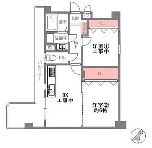 セントラルハイツ本山パート3(2DK) 3階の間取り図