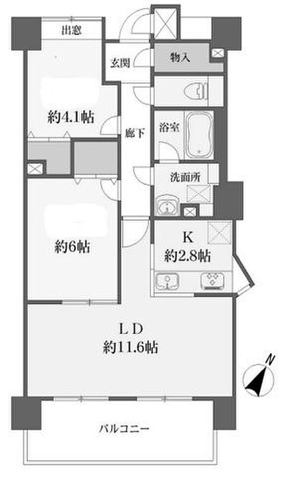 コスモ芦屋川西(1SLDK) 3階の間取り図