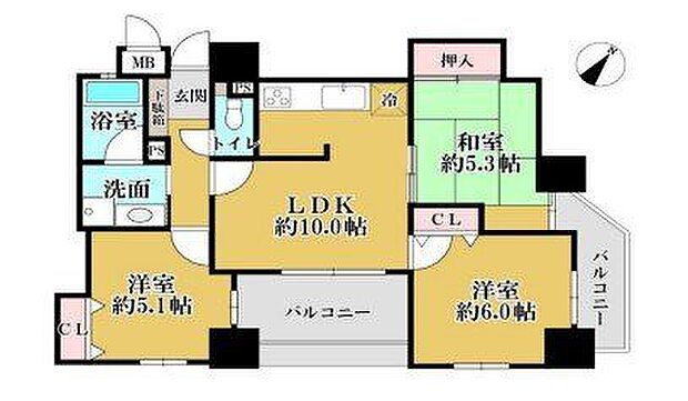 ワコーレルシード上沢(3LDK) 7階の間取り図