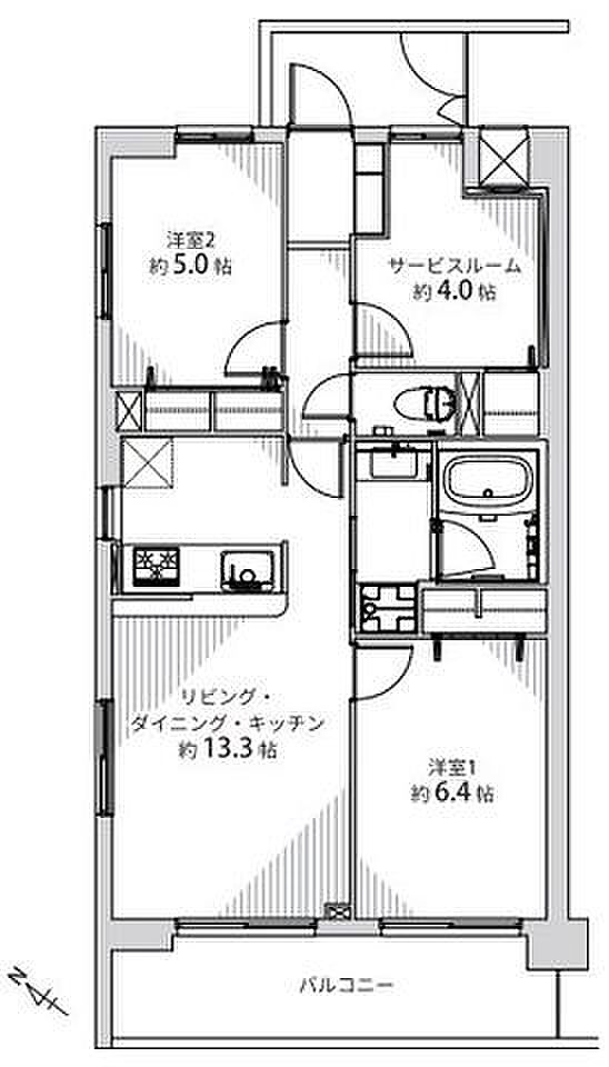 シオン西岡本(2SLDK) 3階の内観