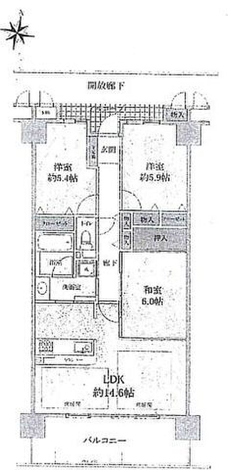 リブコートフェリスガーデン垂水(3LDK) 12階の間取り図