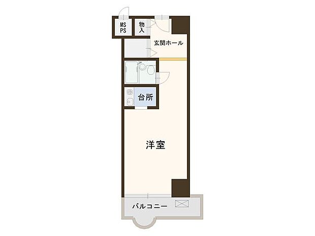 元町アーバンライフ(1R) 5階の間取り図