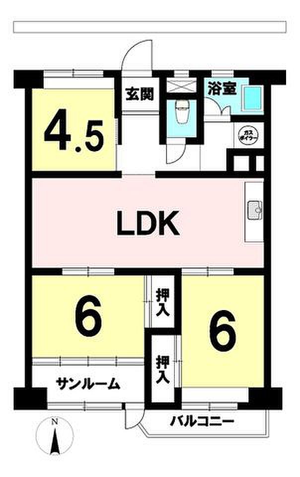 上社南住宅3号棟(3LDK) 1階の内観