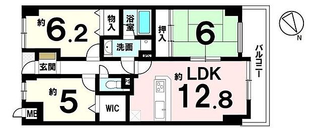 ローレルコート桜井(3LDK) 4階の間取り図