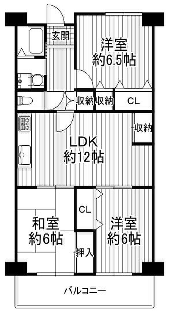 新大阪ファイナンス(3LDK) 11階の間取り図