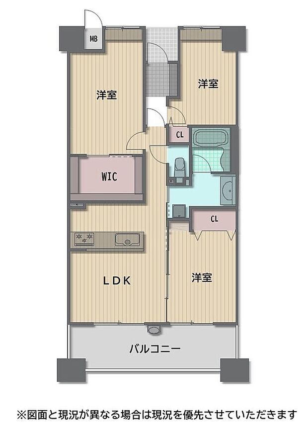 ペルル堺ウイングタワー(3LDK) 6階の間取り図