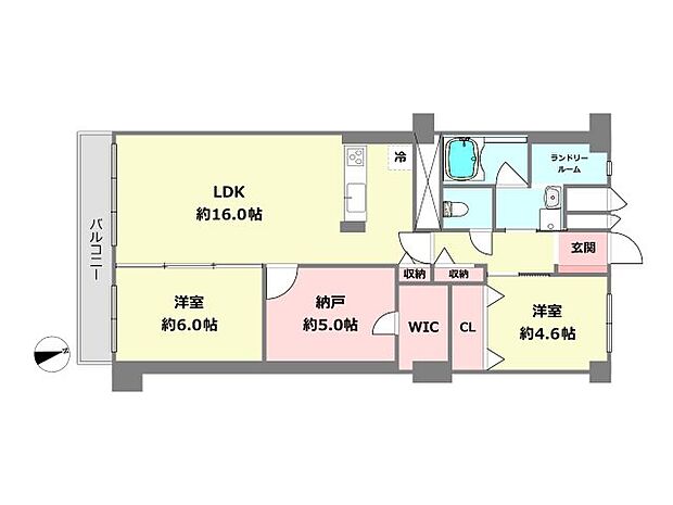 シーアイマンション第2甲陽園(2SLDK) 5階の間取り図