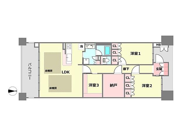 摩耶シーサイドプレイスイースト2番館(3SLDK) 6階の間取り図