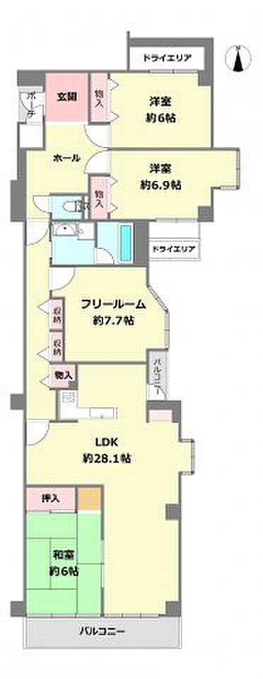 フローラハイツ岡本(3SLDK) 2階の間取り図