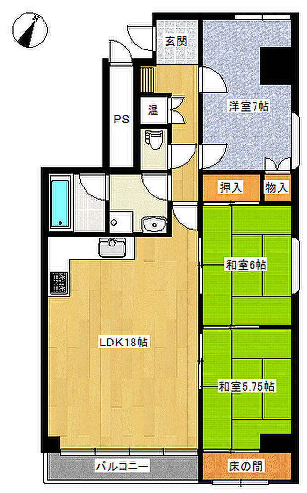 CO-OP錦町マンション(3LDK) 6階/601の内観
