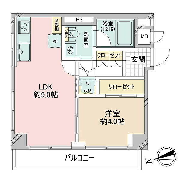 五反田コーポビアネーズ(1LDK) 6階の間取り図
