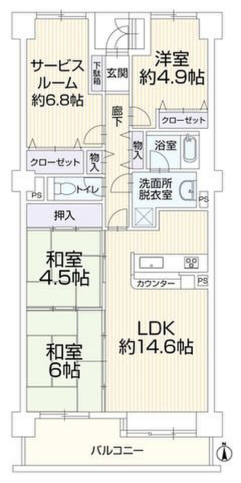 ガーデンコート三島(3SLDK) 2階の間取り図