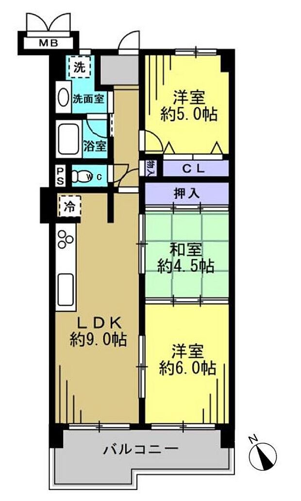 サングレール阿波座(3LDK) 8階の間取り図
